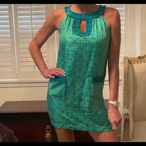 Milly silk retro dress with flat ruffle details